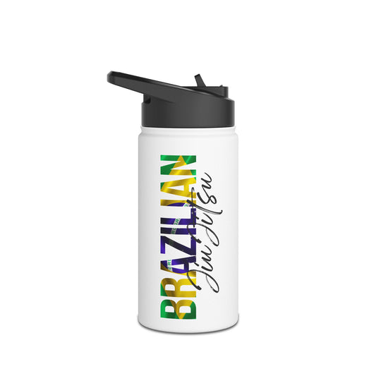 BJJ Stainless Steel Water Bottle - White